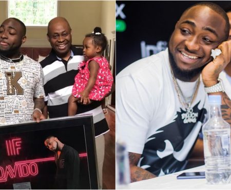 Davido flaunts his plaques making  his father and daughter proud