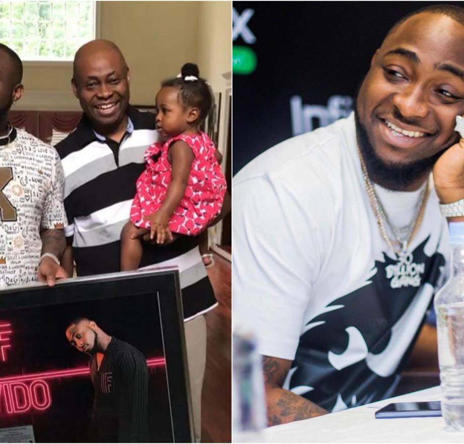 Davido flaunts his plaques making  his father and daughter proud