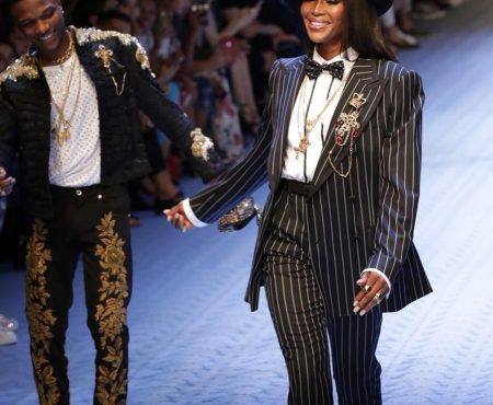Wizkid models for Dolce and Gabbana in Italy making history