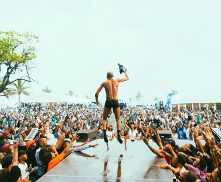 Riky Rick strips down to his boxer on stage giving an electrifying performance